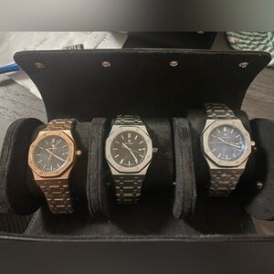 Luxury Men's Watch Set - Gold and Silver